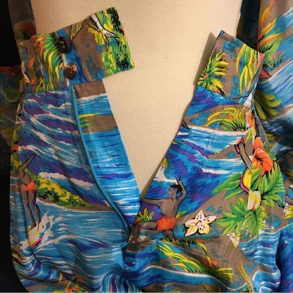 Anne Pinkerton Ape Vtg Silk Hawaiian Print Set Size Medium - Picture 13 of 16